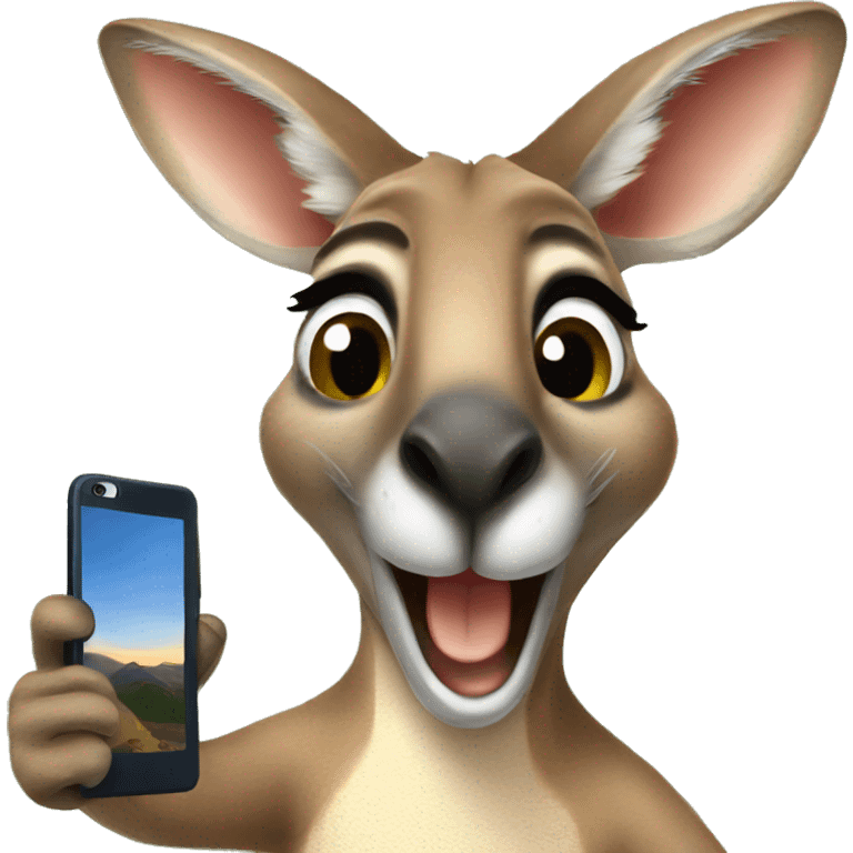 Kangaroo taking selfie emoji