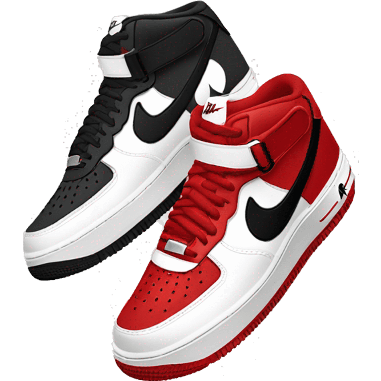 Nike red black and white air force 1 shadows emoji