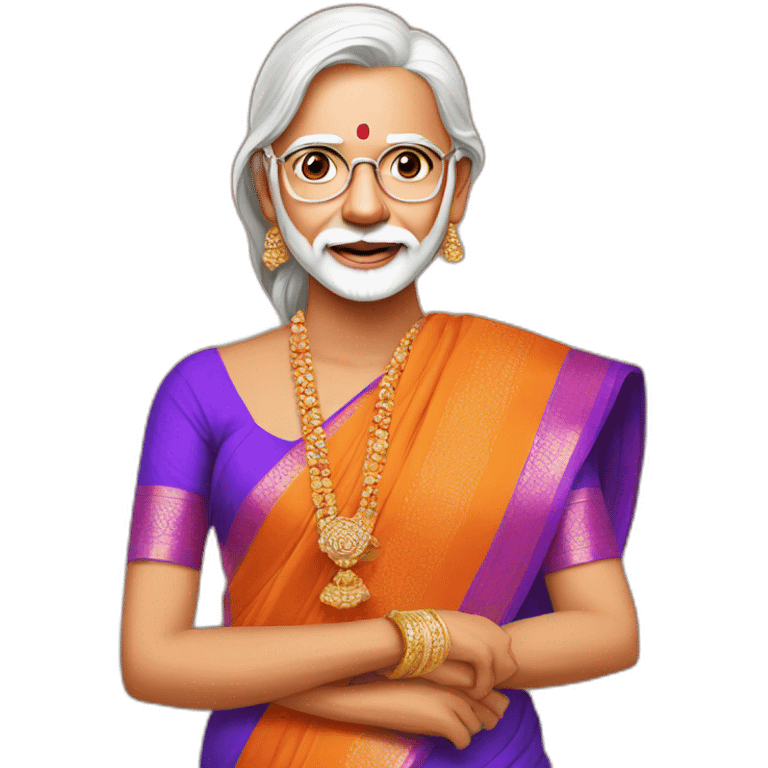 modi in saree emoji