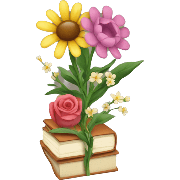 Books with flowers  emoji