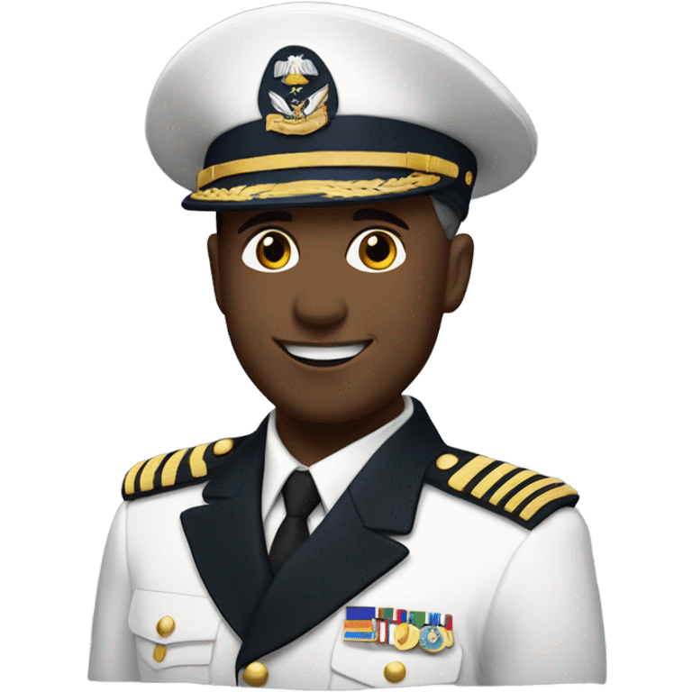 CREATE AN EMOGI OF A NAVY MILITARY IN WHITE UNIFORM WITH MEDALS AND BERET emoji