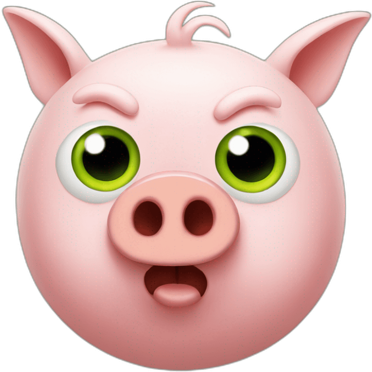 Pig green angry bird emoji