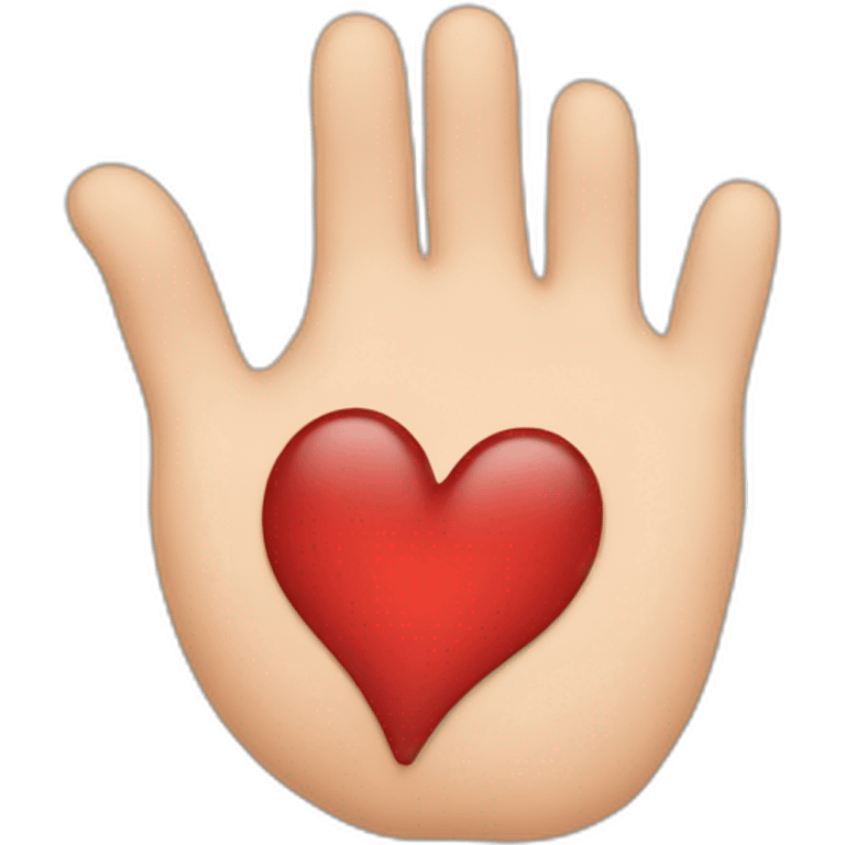 Half of a heart with one hand emoji