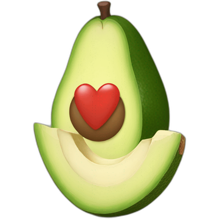 Avocado with heart bone and smile emoji