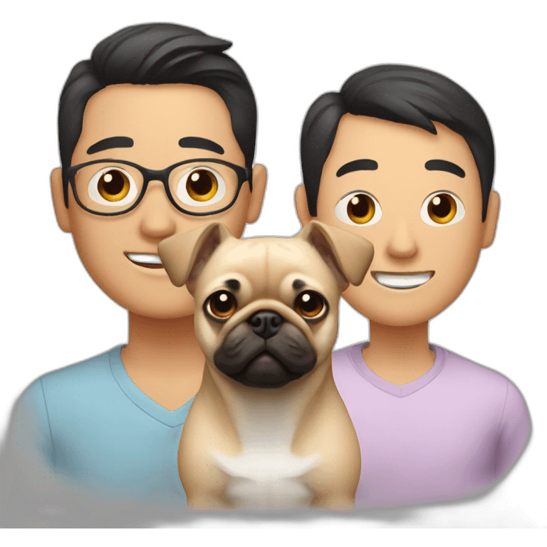 Asian man with a chihuahua and pug emoji