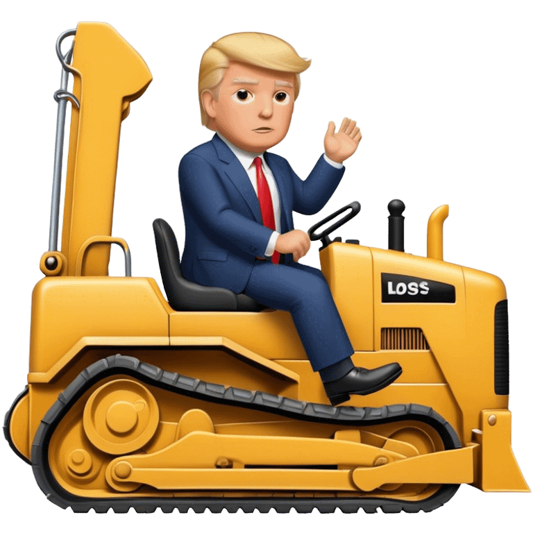 Donald trump riding bulldozer emoji