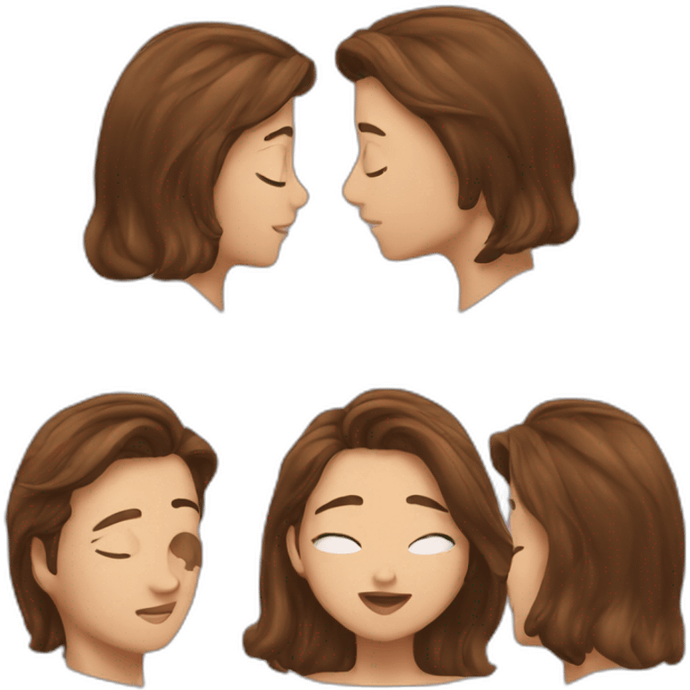 Brown-haired teenager's kiss emoji