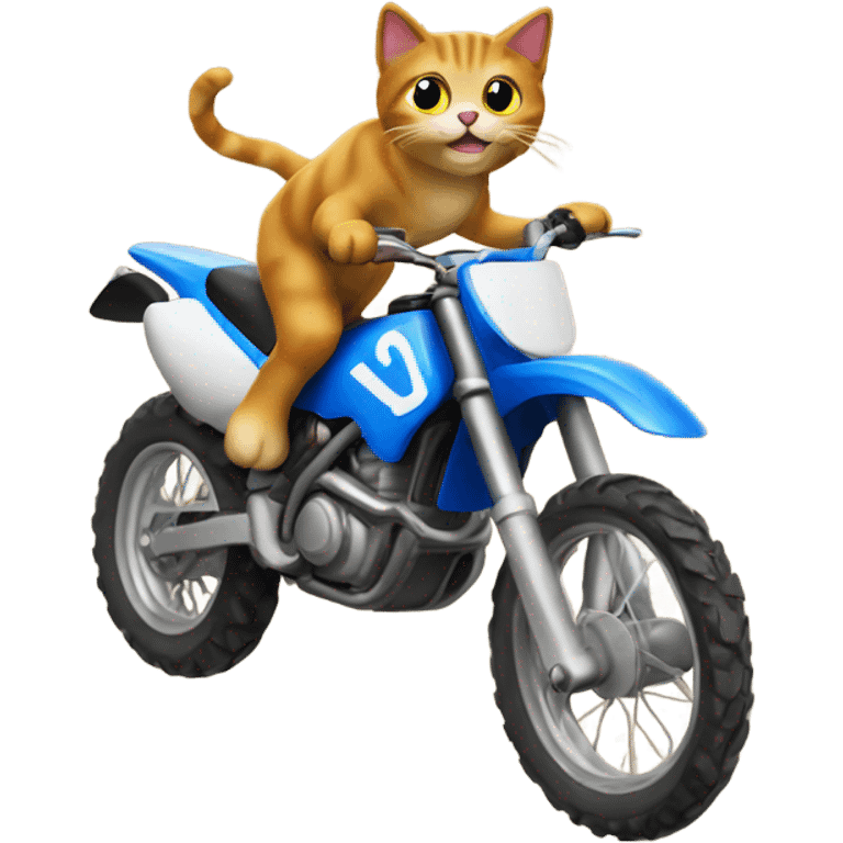 Cat riding dirt bike emoji