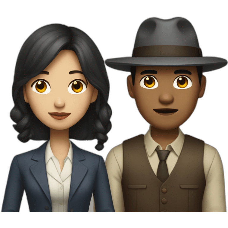 korean bonnie and brown guy clyde emoji