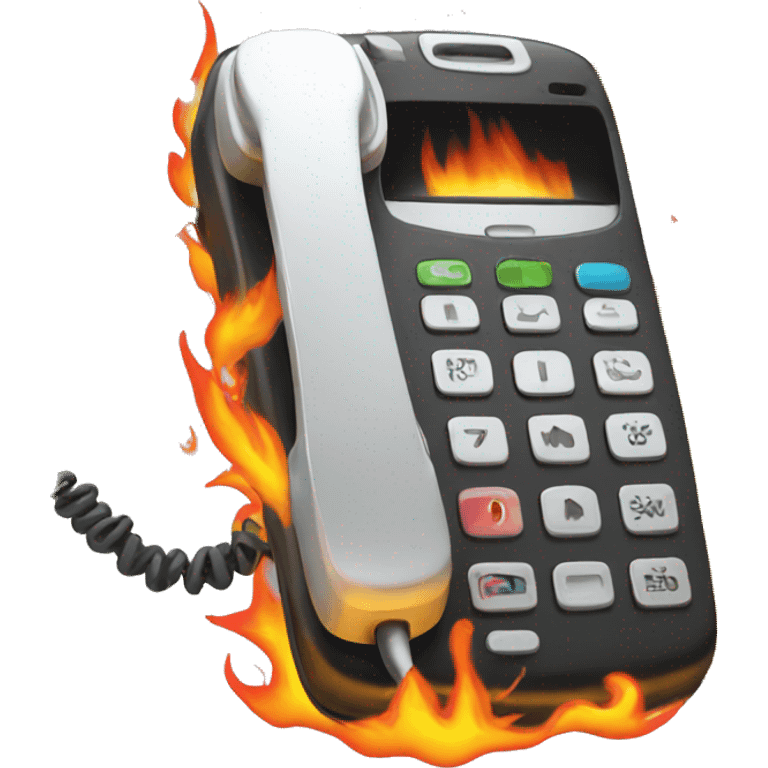 90s flip phone on fire emoji