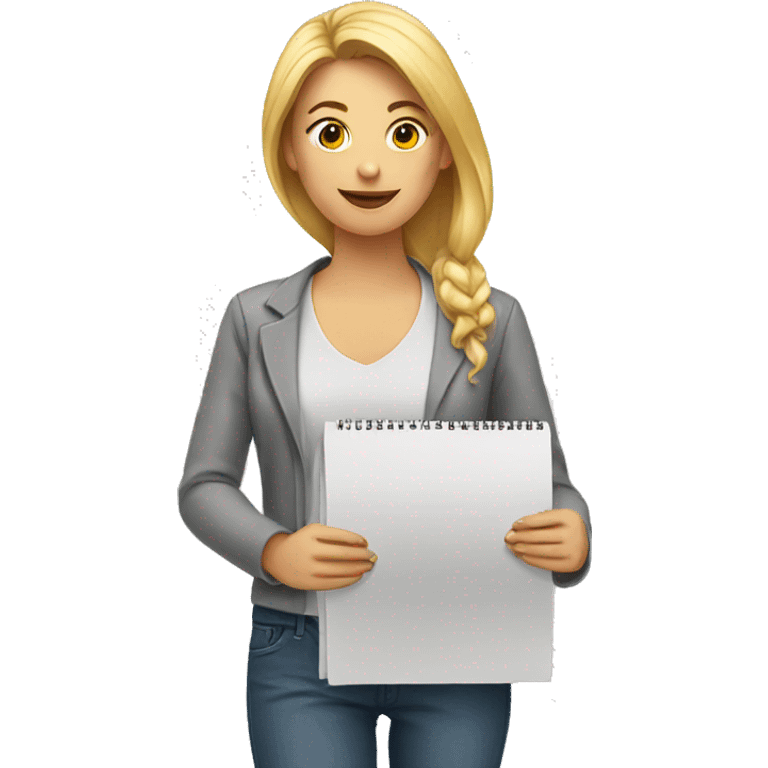 woman holding a calendar emoji