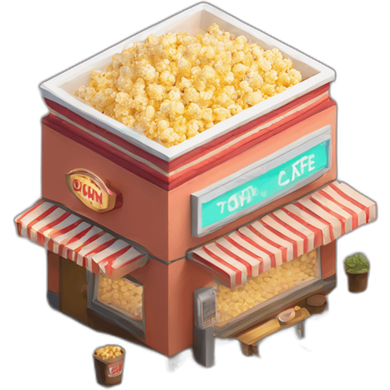 Popcorn cinema cafe isometric emoji