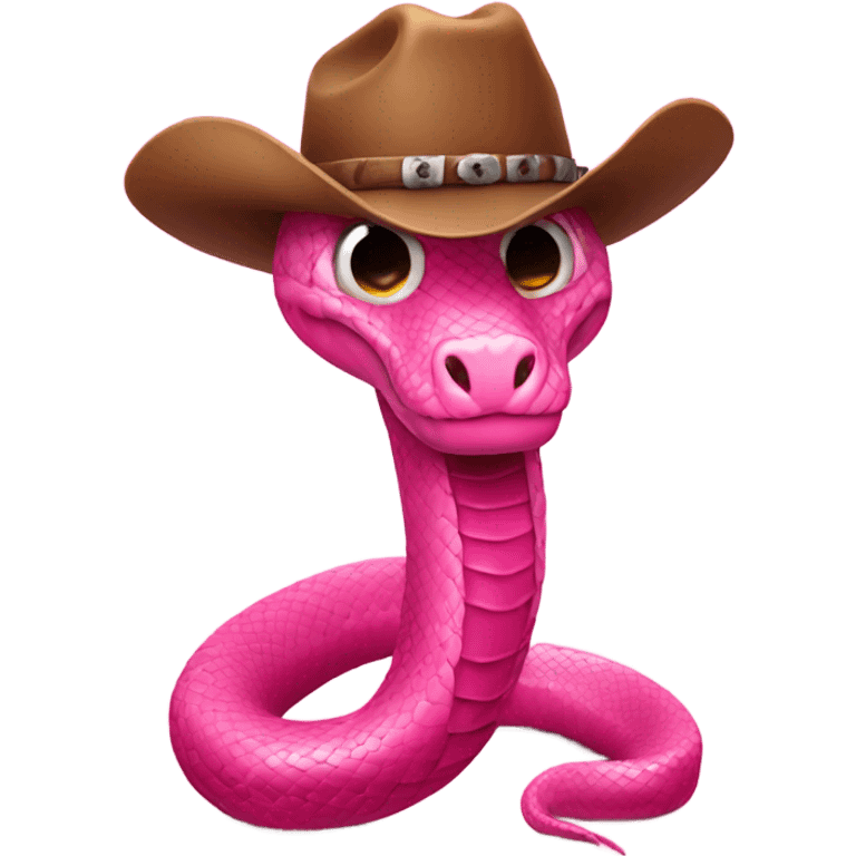 Pink snake in cowboy hat  emoji