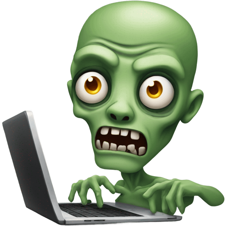 Zombie on a laptop emoji