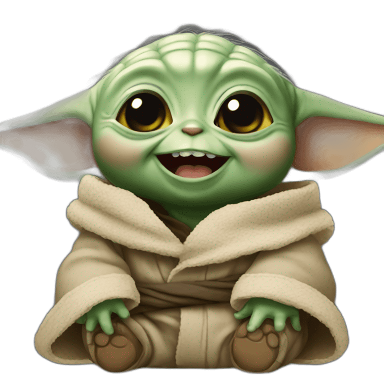 Laughing baby yoda  emoji