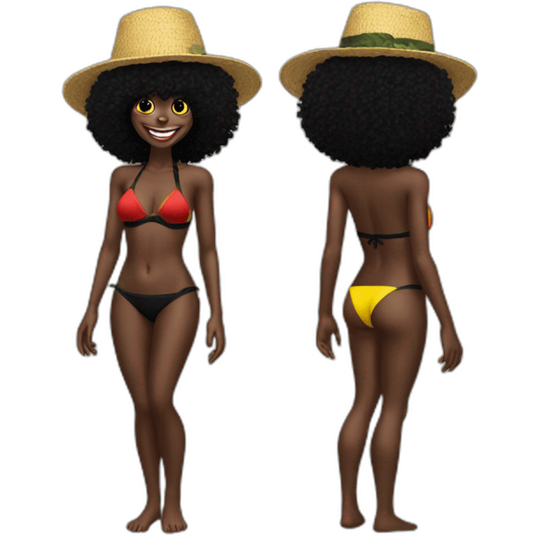 Sexy swimwear gollywog nice Jamaican hat emoji