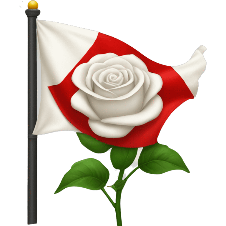 emoji white flag with red rose on the center emoji