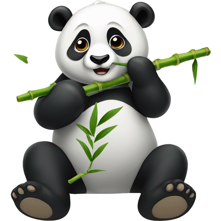 Panda eating bamboo emoji