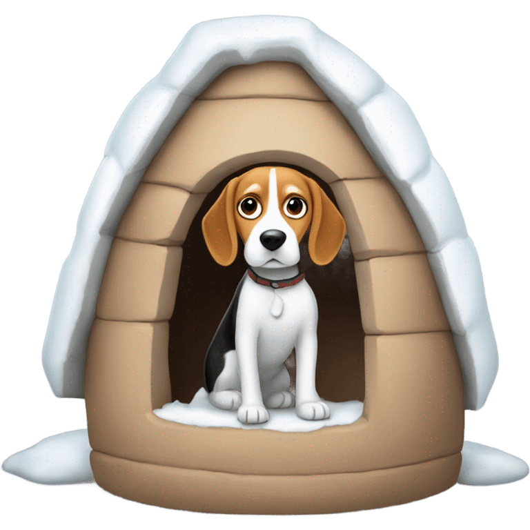 Beagle in an igloo emoji