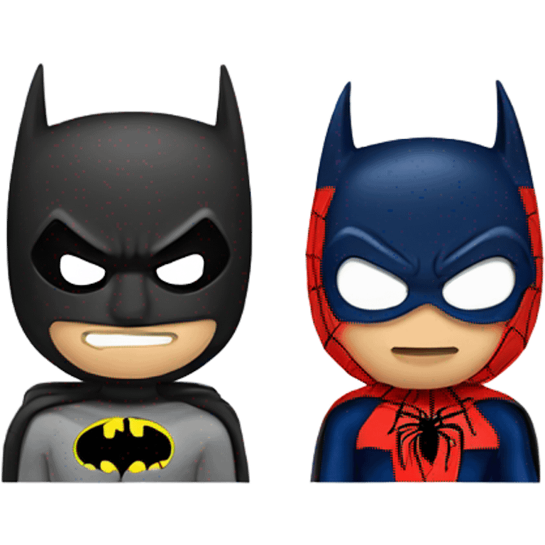 batman and spiderman emoji