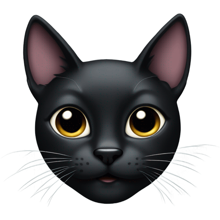 black cat with finger ears and baddie lips emoji