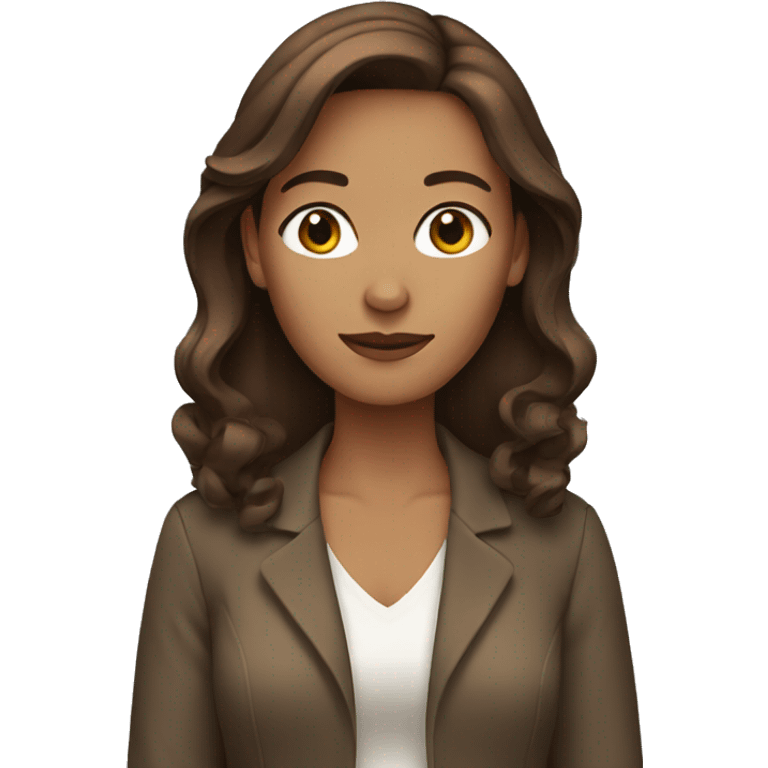 woman with brown hair emoji