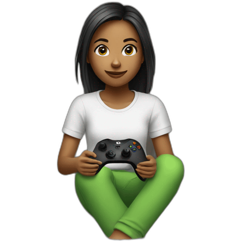 girl playing xbox emoji