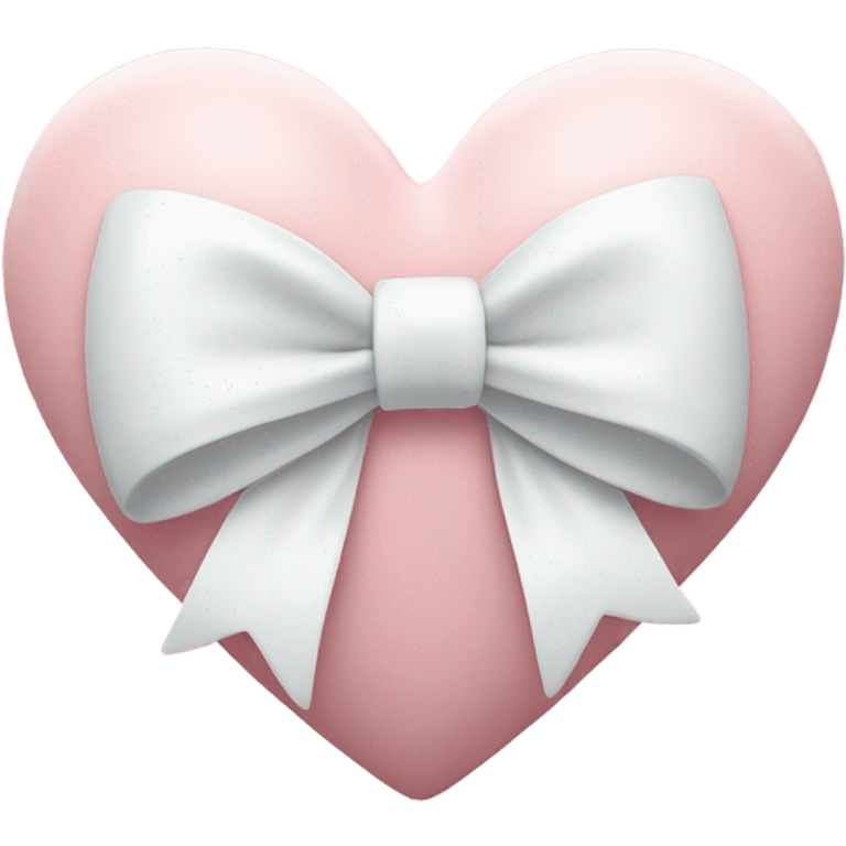 Pastel pink heart with white bow emoji