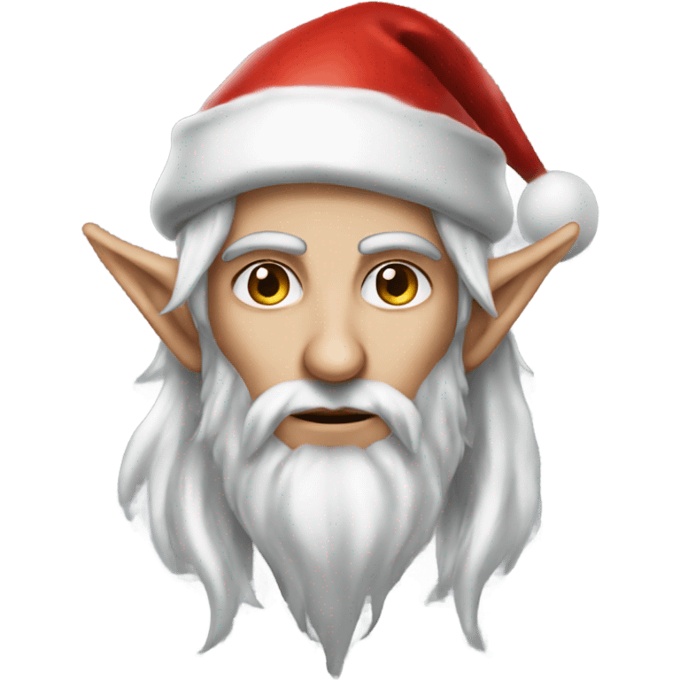 rogue male elf fantasy wearing santa hat emoji