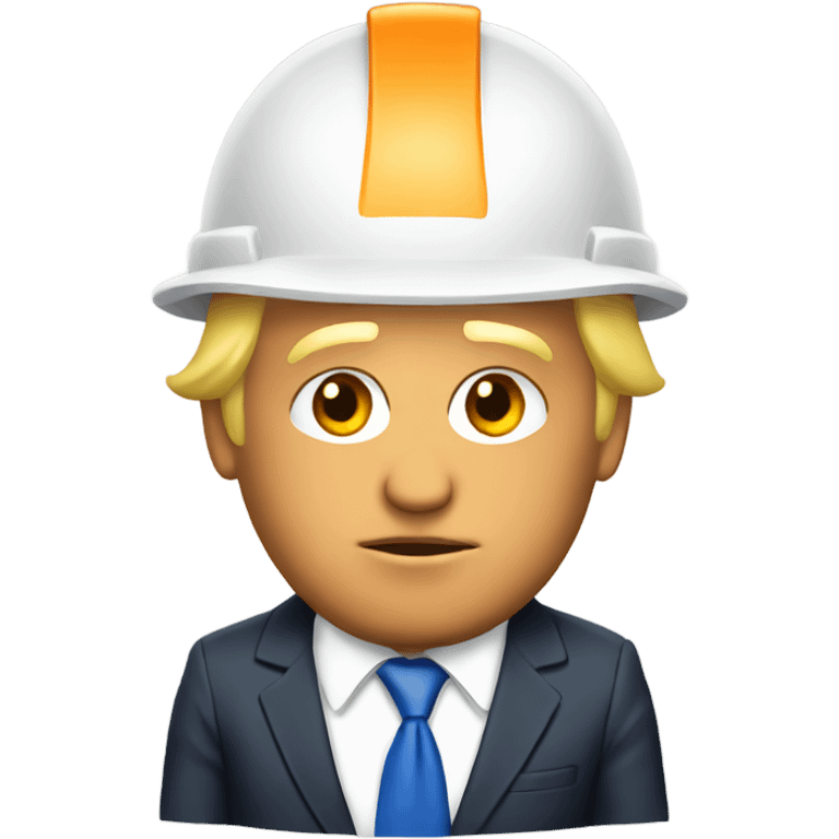 Trump wearing hard hat emoji