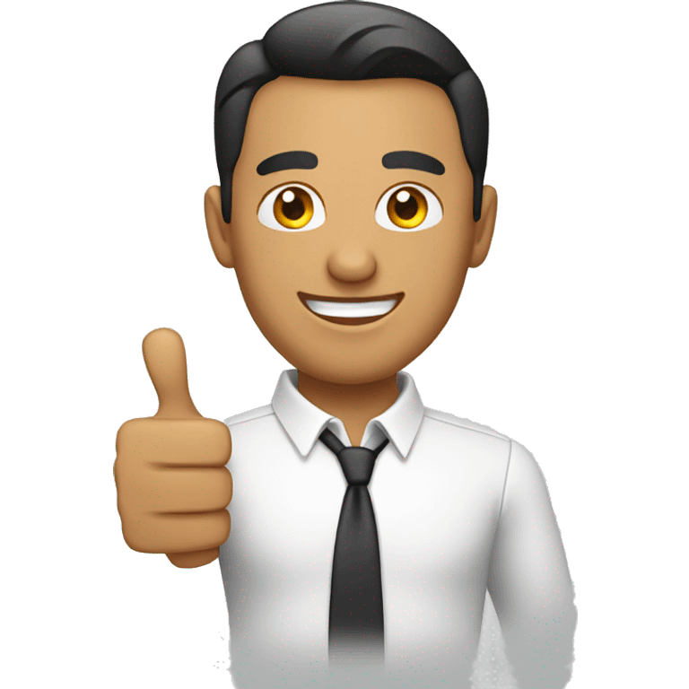 latin man with white shirt with thumbs up emoji