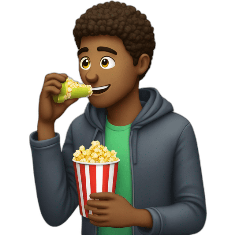 guy eating popcorns drinking apple juice emoji