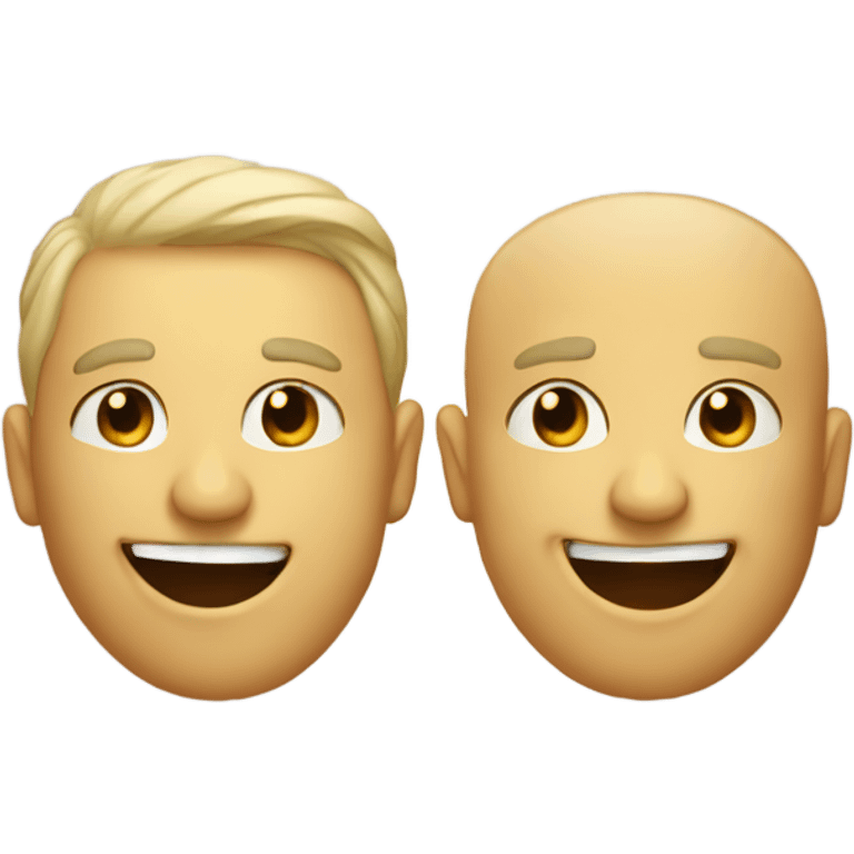 Two faces one happy one not emoji