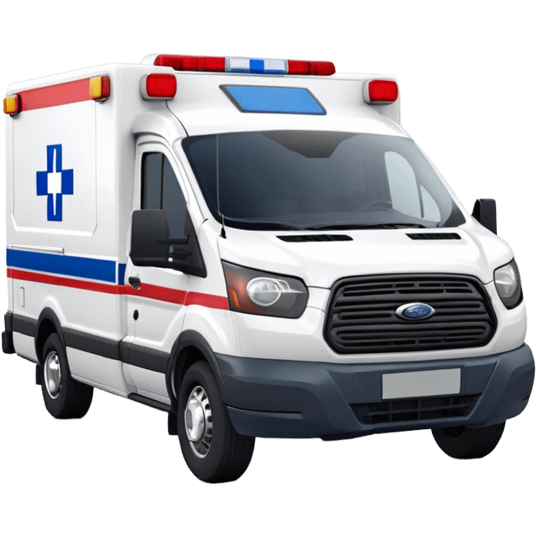 Ambulance - Ford Transit 350 (Model Year: 2021) (Iconic colour: White with red and blue lights) emoji