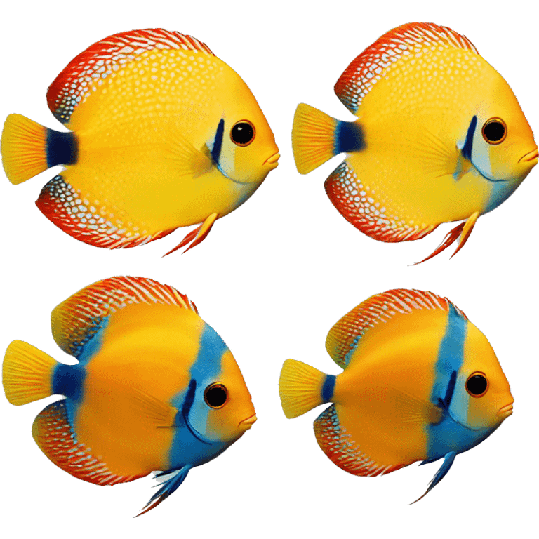 DISCUS SYMPHYSODON yellow orange dot emoji