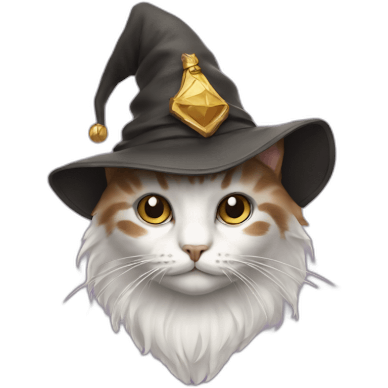 a cat with a wizard hat emoji