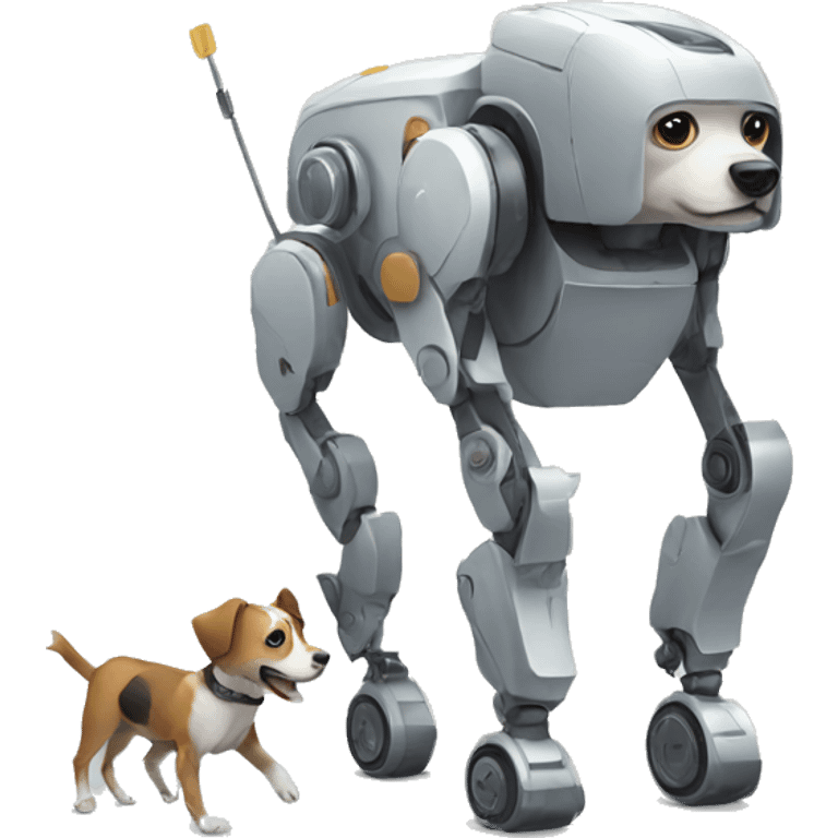 ROBOT strolling with a dog emoji