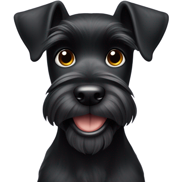 Playful Black Miniature schnauzer  emoji