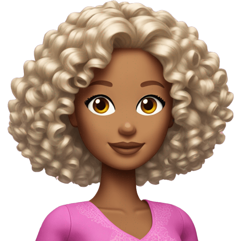 Barbie with curly hair  emoji