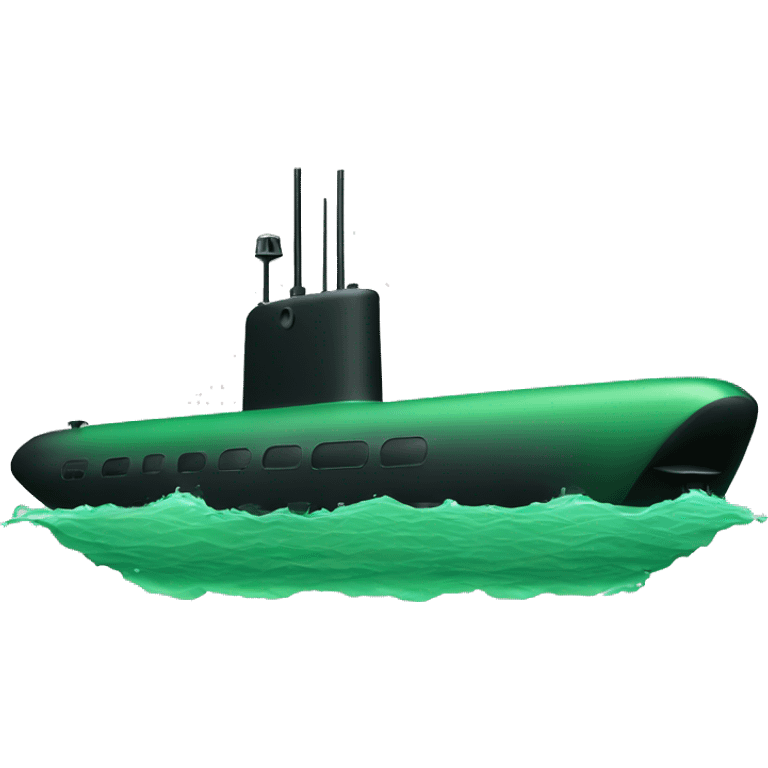 green and black Radar Sonar Ping Scan Submarine emoji