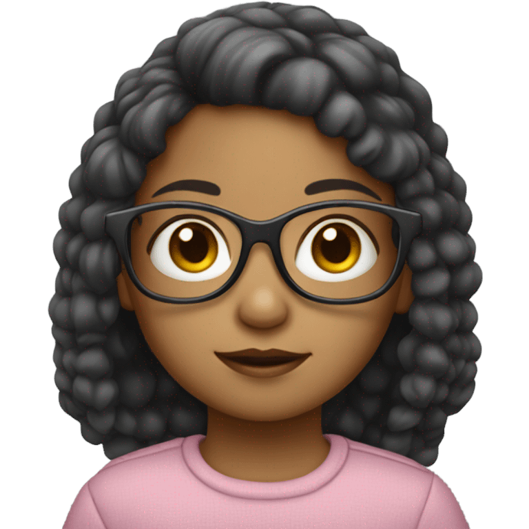 little girl light skinned in glasses emoji