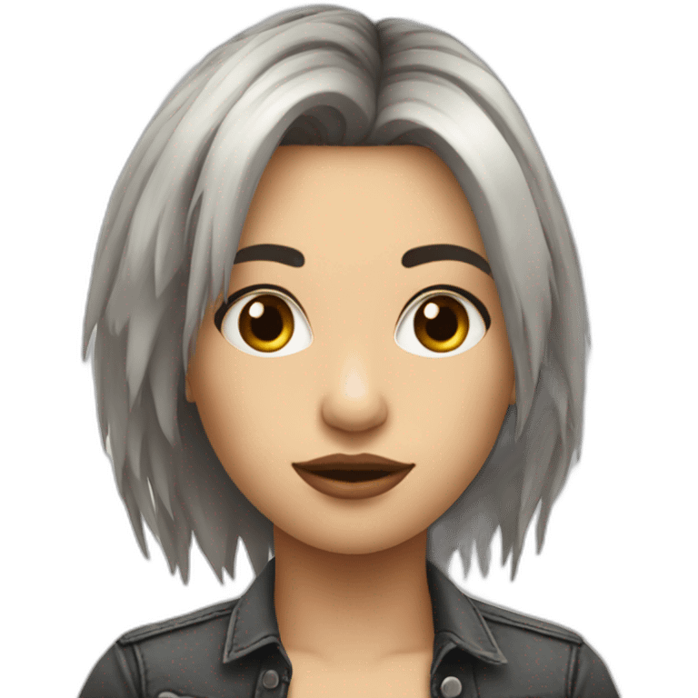 fille avec coiffure grunge emoji