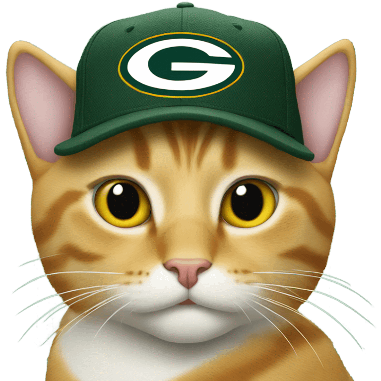 Cat wearing Packers hat  emoji