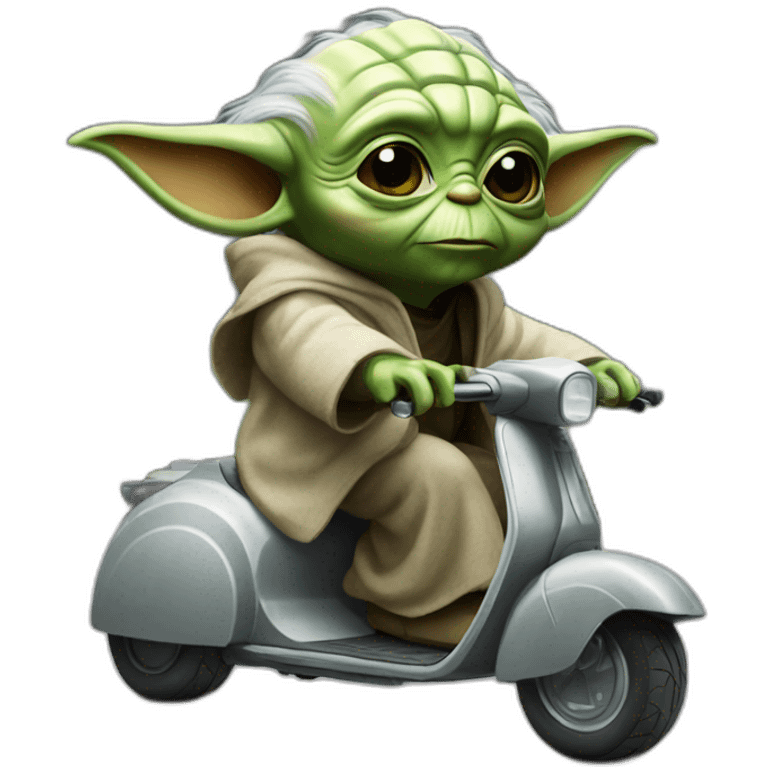 Yoda on a scooter emoji