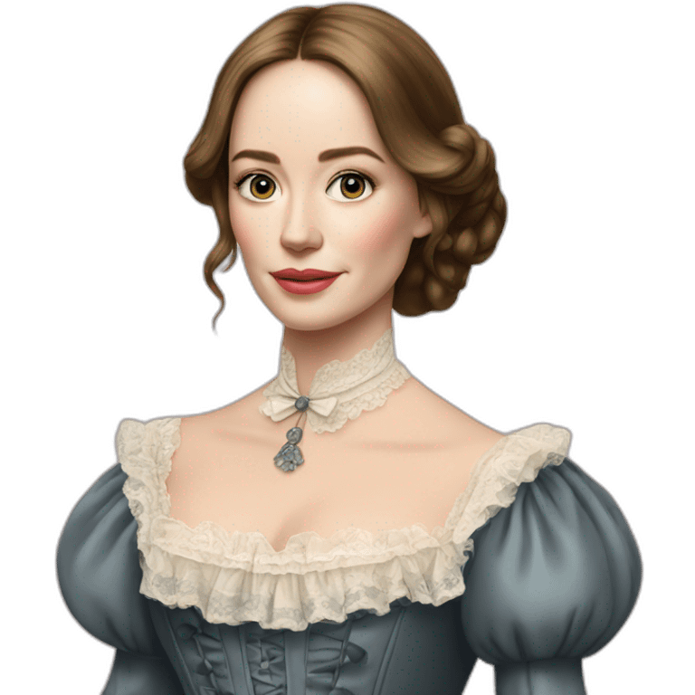 Emily Blunt in a Victorian era dress emoji