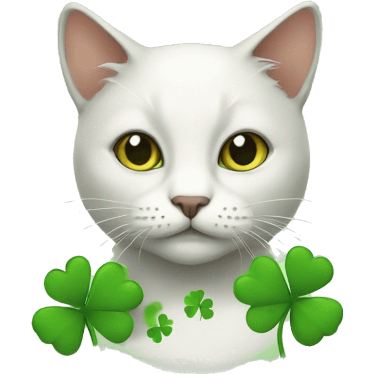 cat with clovers emoji