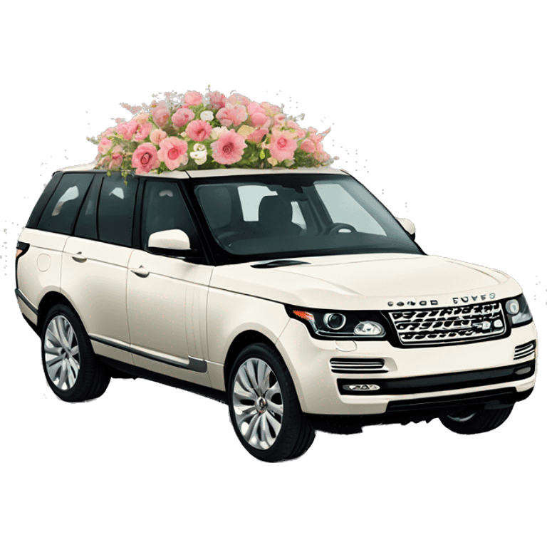 Range Rover filled with flowers emoji