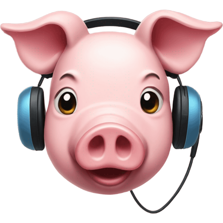 Pig with a gaming headset on  emoji