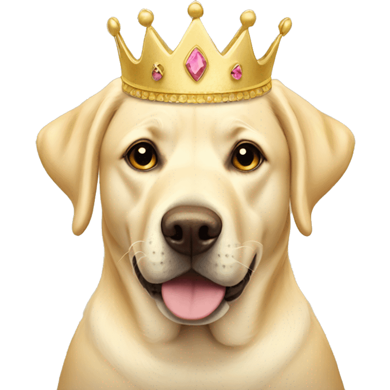 Yellow lab with a Princess crown emoji