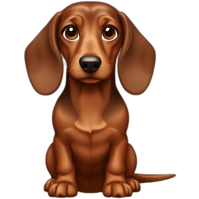 Brown dachshund adult full body emoji